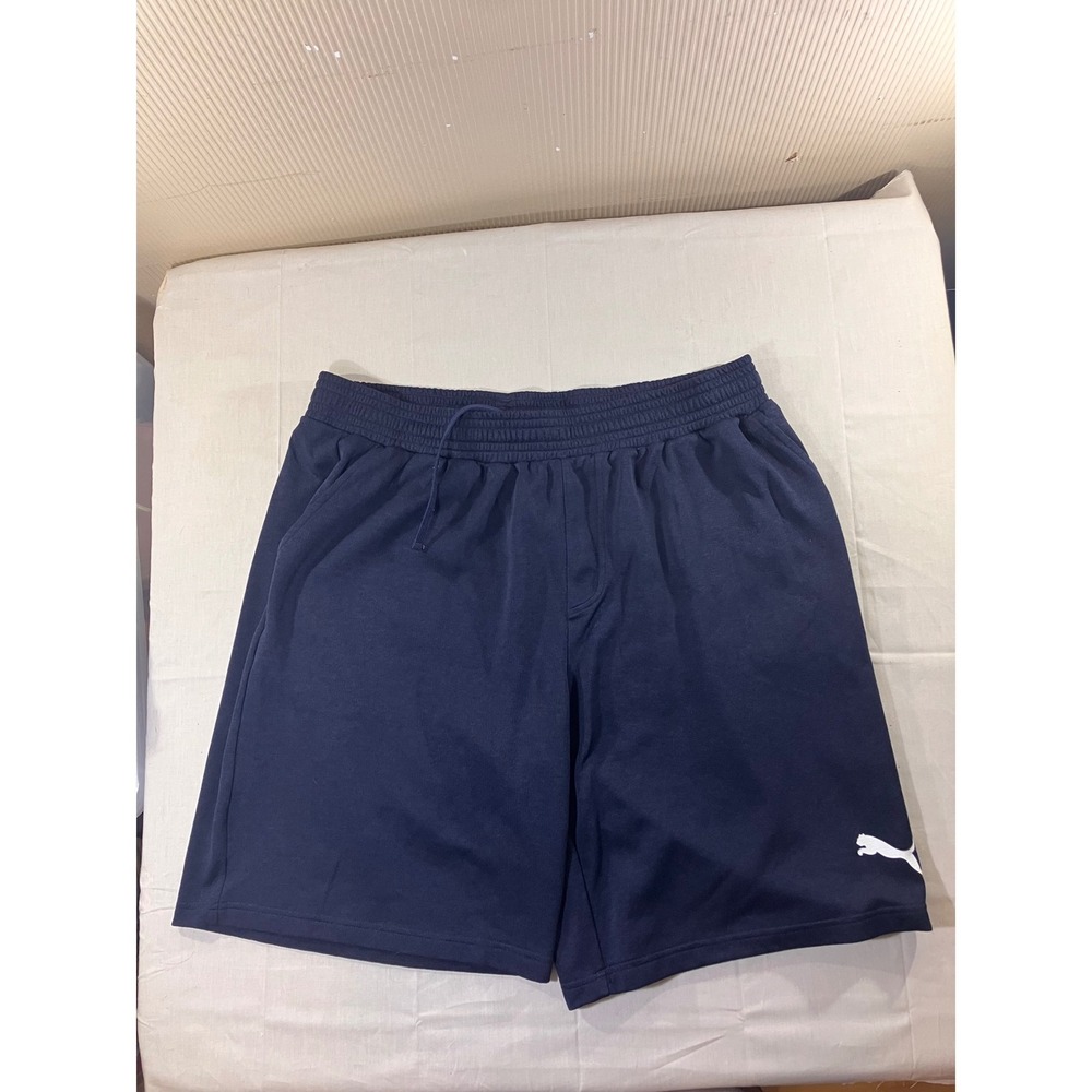 Puma Mens XXL‎ Navy Blue Athletic Training Shorts Elastic Waist Drawstring Logo